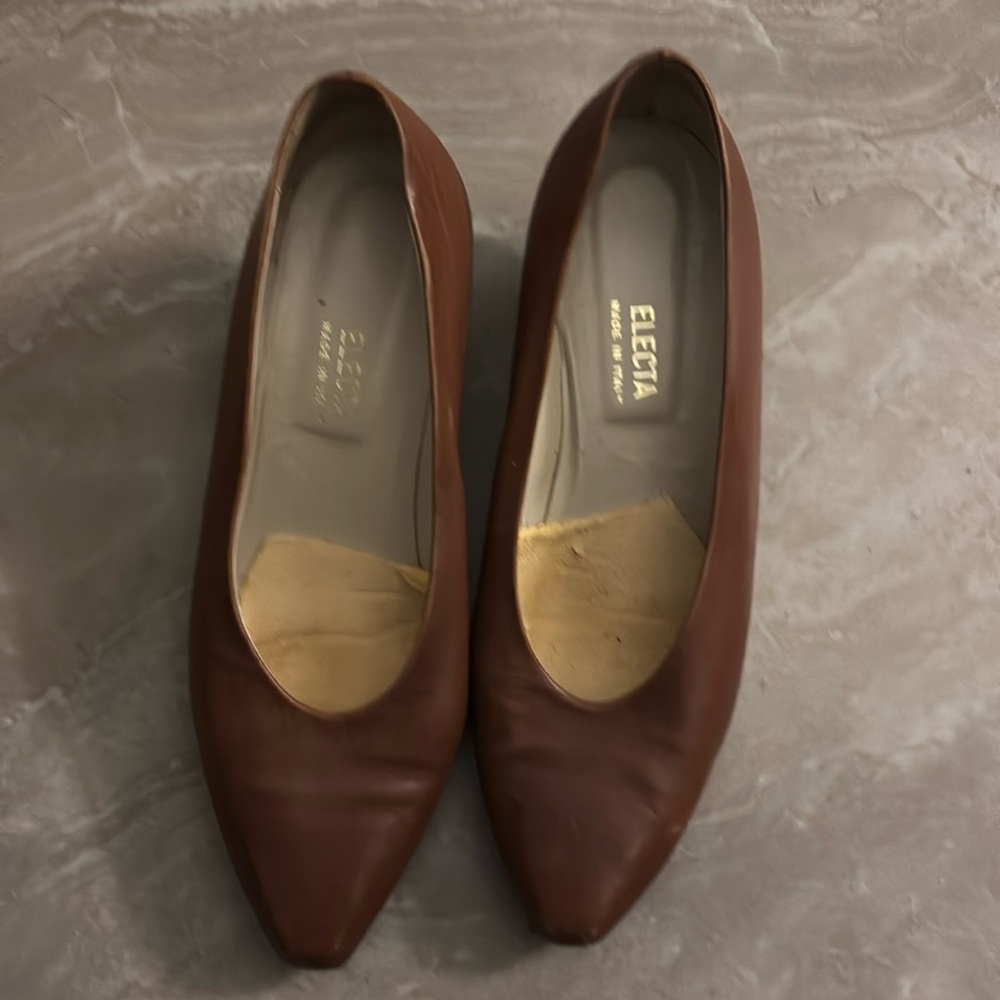 Brown leather Electa Heels
